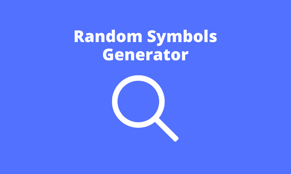 Random Symbols Generator Find Symbol Randomly